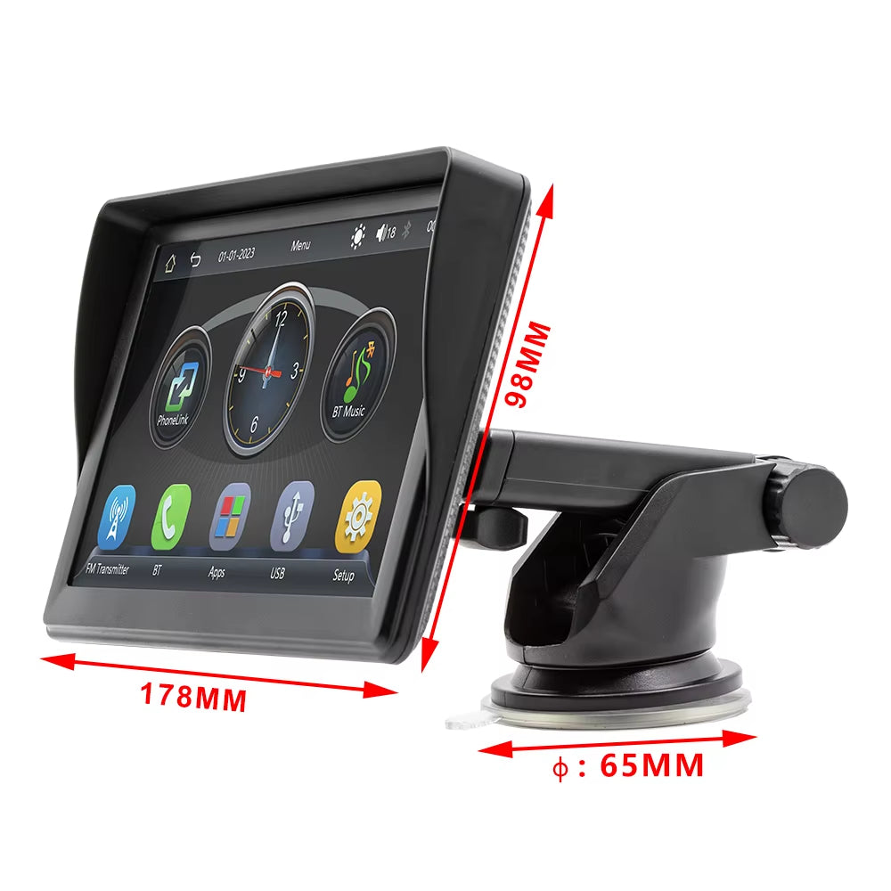 Universal 7" HD Portable Car MP5 Wireless Android Auto/Carplay BT Mirrorlink Car Player Remote Control Cat Stereo